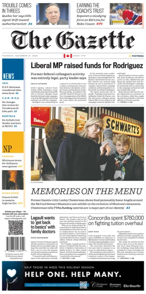 Cover of Montreal Gazette