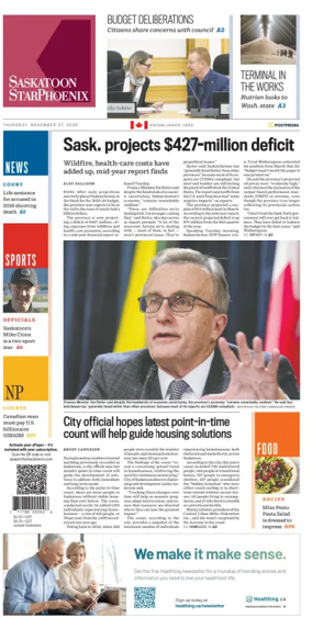 Cover of Saskatoon StarPhoenix