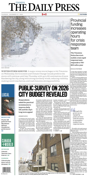 Cover of The Daily Press (Timmins)