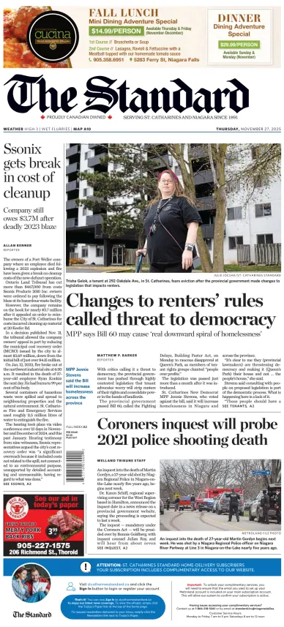 Cover of The Standard (St. Catharines)