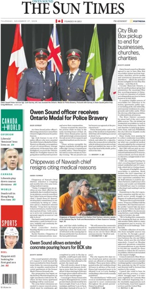 Cover of The Sun Times (Owen Sound)