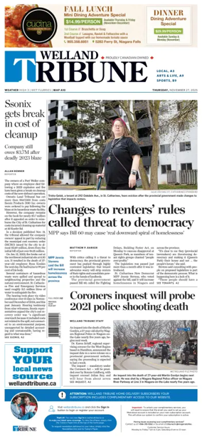 Cover of The Welland Tribune