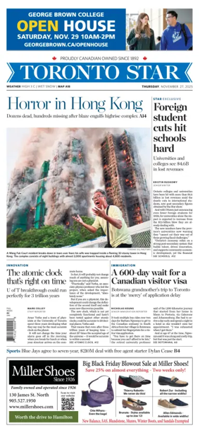 Cover of Toronto Star