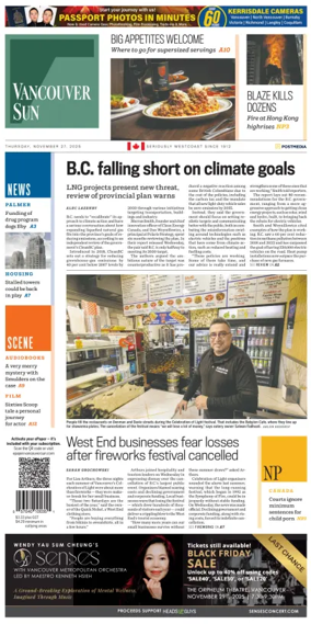 Cover of Vancouver Sun