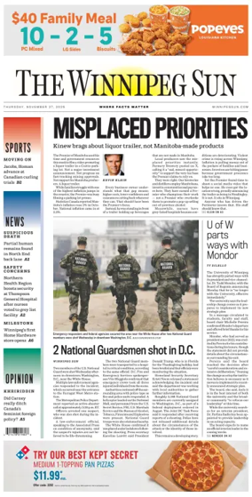 Cover of Winnipeg Sun