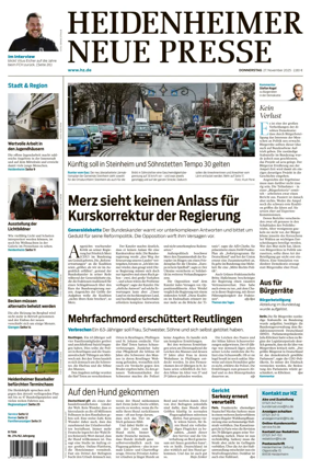 Cover of Heidenheimer Neue Presse