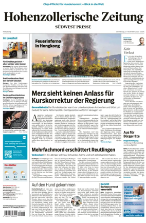 Cover of Hohenzollerische Zeitung