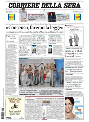 Cover of Corriere della Sera 