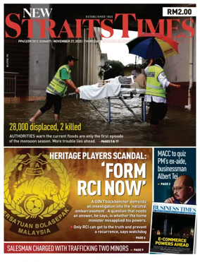 Cover of New Straits Times