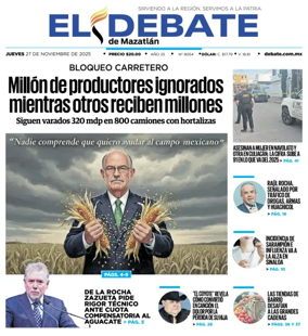 Cover of El Debate de Mazatlan
