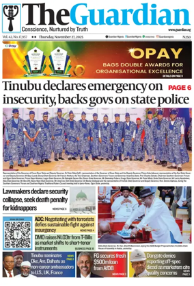 Cover of The Guardian Nigeria