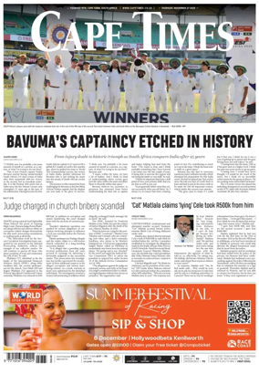 Cover of Cape Times