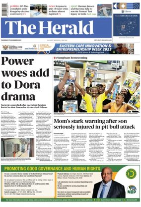 Cover of The Herald (South Africa)