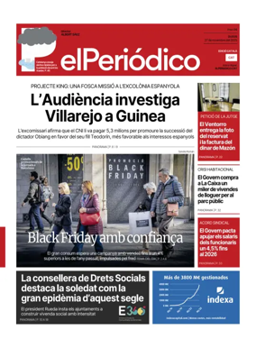 Cover of El Periódico de Catalunya (Català)