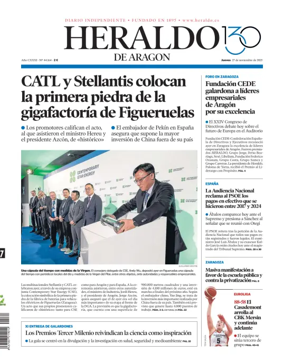 Cover of Heraldo de Aragón
