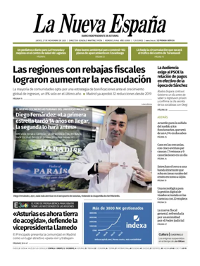 Cover of La Nueva España (Occidente)