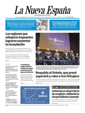 Cover of La Nueva España (Oviedo)