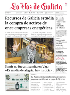 Cover of La Voz de Galicia (Vigo)