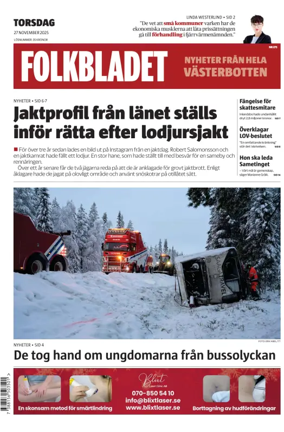 Cover of Folkbladet Västerbotten
