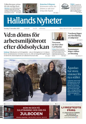 Cover of Hallands Nyheter