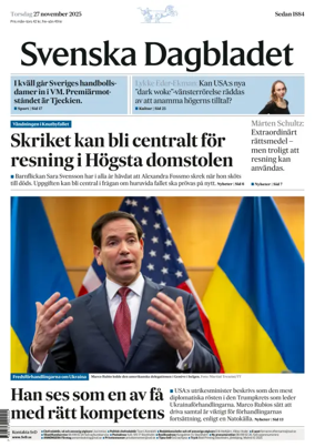 Cover of Svenska Dagbladet