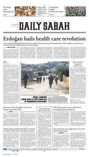 Cover of Daily Sabah (Turkey)