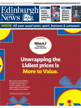 Cover of Edinburgh Evening News