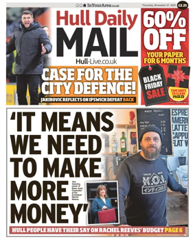 Cover of Hull Daily Mail