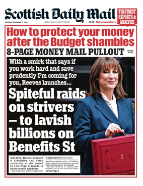 Cover of Scottish Daily Mail