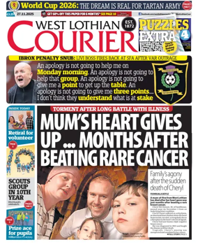 Cover of West Lothian Courier