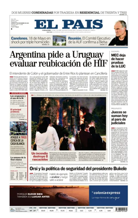 Cover of El Pais (Uruguay)