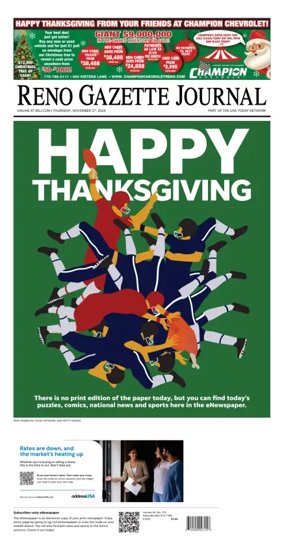 Cover of Reno Gazette Journal