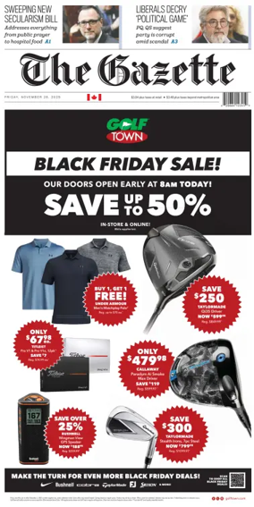 Cover of Montreal Gazette