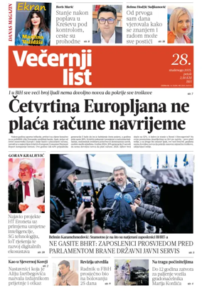 Cover of Večernji list BiH
