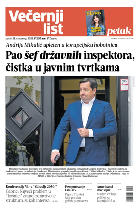 Cover of Večernji list - Zagreb