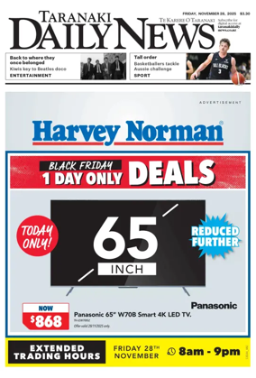 Cover of Taranaki Daily News