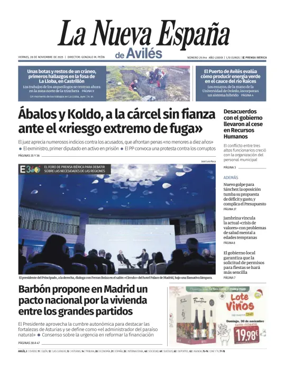 Cover of La Nueva España (Avilés)