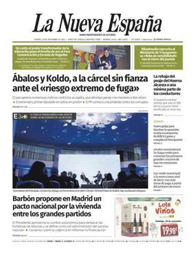Cover of La Nueva España (Occidente)