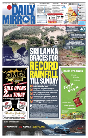 Cover of Daily Mirror (Sri Lanka)