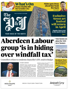 Cover of The Press and Journal (Aberdeenshire)
