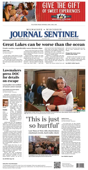 Cover of Milwaukee Journal Sentinel