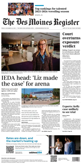 Cover of The Des Moines Register