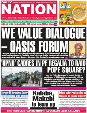 Cover of Daily Nation Newspaper