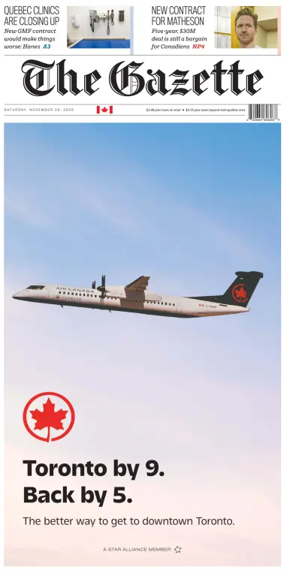 Cover of Montreal Gazette