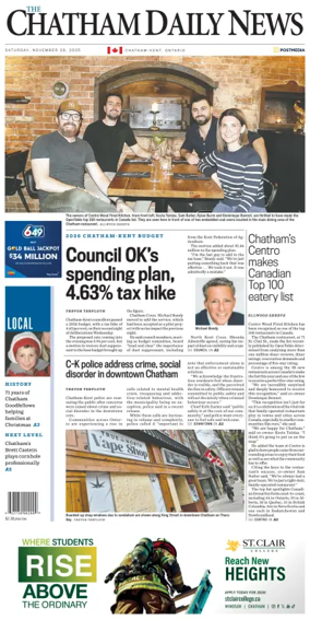 Cover of The Chatham Daily News