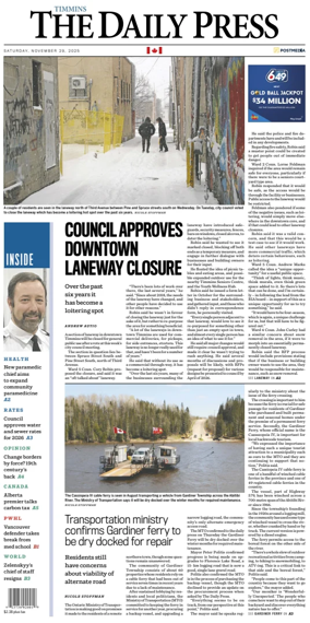 Cover of The Daily Press (Timmins)