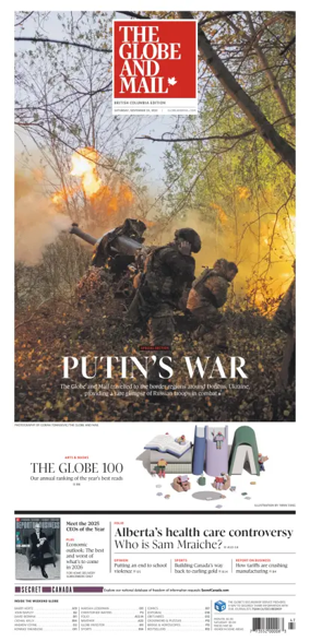 Cover of The Globe and Mail (BC Edition)
