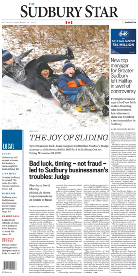 Cover of The Sudbury Star