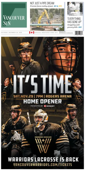 Cover of Vancouver Sun