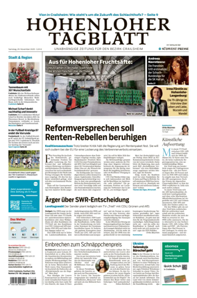 Cover of Hohenloher Tagblatt